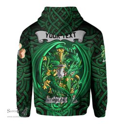 ScotsTee Shop Irish Mulcahy or O Mulcahy Coat of Arms Irish Hoodie Family Crest Green Dragon Of Ireland Hoodie