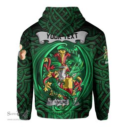 ScotsTee Shop Irish Vere Coat of Arms Irish Hoodie Family Crest Green Dragon Of Ireland Hoodie