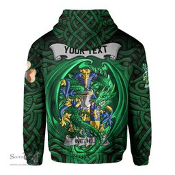ScotsTee Shop Irish Wethill Coat of Arms Irish Hoodie Family Crest Green Dragon Of Ireland Hoodie