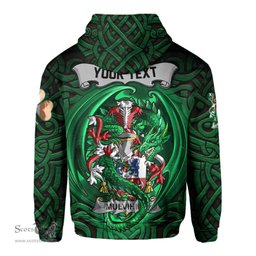 ScotsTee Shop Irish Mulvihill or O Mulvihill Coat of Arms Irish Hoodie Family Crest Green Dragon Of Ireland Hoodie