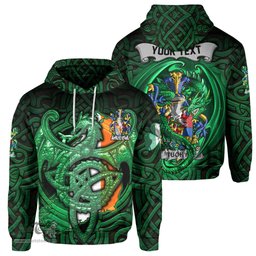 ScotsTee Shop Irish Tuohy or O Toohey Coat of Arms Irish Hoodie Family Crest Green Dragon Of Ireland Hoodie