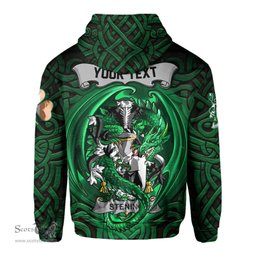 ScotsTee Shop Irish Stening Coat of Arms Irish Hoodie Family Crest Green Dragon Of Ireland Hoodie