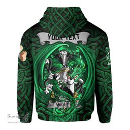 ScotsTee Shop Irish Wirley Coat of Arms Irish Hoodie Family Crest Green Dragon Of Ireland Hoodie