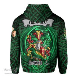 ScotsTee Shop Irish Ormesby Coat of Arms Irish Hoodie Family Crest Green Dragon Of Ireland Hoodie