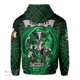 ScotsTee Shop Irish Rawlins Coat of Arms Irish Hoodie Family Crest Green Dragon Of Ireland Hoodie
