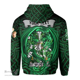 ScotsTee Shop Irish Veldon Coat of Arms Irish Hoodie Family Crest Green Dragon Of Ireland Hoodie