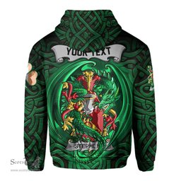 ScotsTee Shop Irish Stephens Coat of Arms Irish Hoodie Family Crest Green Dragon Of Ireland Hoodie
