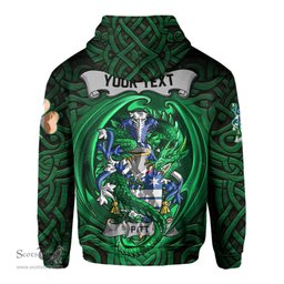 ScotsTee Shop Irish Pitt Coat of Arms Irish Hoodie Family Crest Green Dragon Of Ireland Hoodie