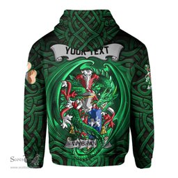 ScotsTee Shop Irish Wybrants Coat of Arms Irish Hoodie Family Crest Green Dragon Of Ireland Hoodie