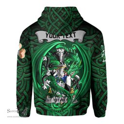ScotsTee Shop Irish Otway Coat of Arms Irish Hoodie Family Crest Green Dragon Of Ireland Hoodie