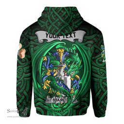 ScotsTee Shop Irish Stanley Coat of Arms Irish Hoodie Family Crest Green Dragon Of Ireland Hoodie