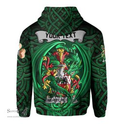 ScotsTee Shop Irish Whitchurch Coat of Arms Irish Hoodie Family Crest Green Dragon Of Ireland Hoodie