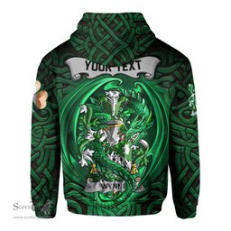ScotsTee Shop Irish Wynne Coat of Arms Irish Hoodie Family Crest Green Dragon Of Ireland Hoodie