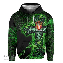 ScotsTee Shop Irish Brien or O Brien Coat of Arms Irish Hoodie Family Crest Celtic Cross And Dragon Hoodie