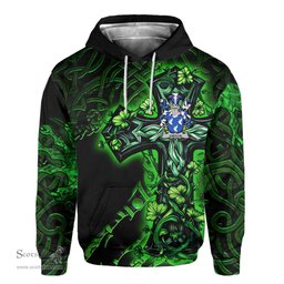 ScotsTee Shop Irish Gibson Coat of Arms Irish Hoodie Family Crest Celtic Cross And Dragon Hoodie