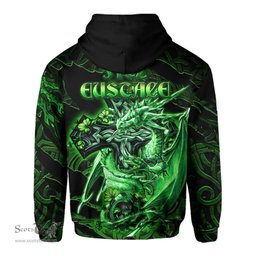 ScotsTee Shop Irish Fitz Eustace Coat of Arms Irish Hoodie Family Crest Celtic Cross And Dragon Hoodie