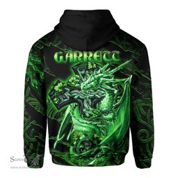 ScotsTee Shop Irish Fitz Garrett Coat of Arms Irish Hoodie Family Crest Celtic Cross And Dragon Hoodie