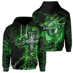 ScotsTee Shop Irish Hope Coat of Arms Irish Hoodie Family Crest Celtic Cross And Dragon Hoodie