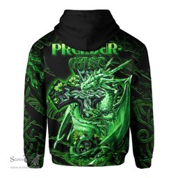 ScotsTee Shop Irish Prendergast Coat of Arms Irish Hoodie Family Crest Celtic Cross And Dragon Hoodie