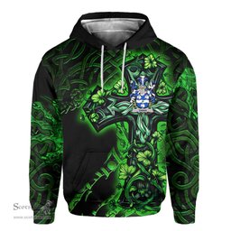 ScotsTee Shop Irish Swan Coat of Arms Irish Hoodie Family Crest Celtic Cross And Dragon Hoodie