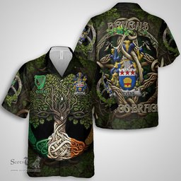 ScotsTee Shop Irish Bevens Coat of Arms Irish Shirt Family Crest Irish Is My Root Short Sleeve Shirt