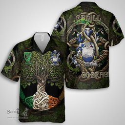 ScotsTee Shop Irish Cahill or O Cahill Coat of Arms Irish Shirt Family Crest Irish Is My Root Short Sleeve Shirt