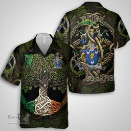 ScotsTee Shop Irish Bligh Coat of Arms Irish Shirt Family Crest Irish Is My Root Short Sleeve Shirt