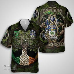 ScotsTee Shop Irish Dowling or O Dowling Coat of Arms Irish Shirt Family Crest Irish Is My Root Short Sleeve Shirt
