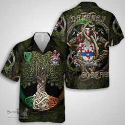 ScotsTee Shop Irish Delaney or O Delany Coat of Arms Irish Shirt Family Crest Irish Is My Root Short Sleeve Shirt