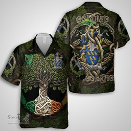 ScotsTee Shop Irish Golding Coat of Arms Irish Shirt Family Crest Irish Is My Root Short Sleeve Shirt