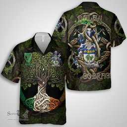 ScotsTee Shop Irish Dolan or O Dolan Coat of Arms Irish Shirt Family Crest Irish Is My Root Short Sleeve Shirt