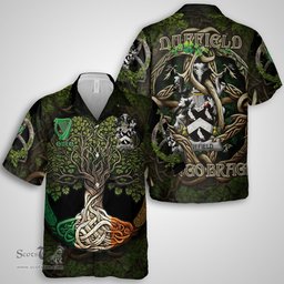 ScotsTee Shop Irish Duffield Coat of Arms Irish Shirt Family Crest Irish Is My Root Short Sleeve Shirt