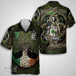 ScotsTee Shop Irish Donnellan or O Donnellan Coat of Arms Irish Shirt Family Crest Irish Is My Root Short Sleeve Shirt