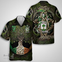 ScotsTee Shop Irish Going Coat of Arms Irish Shirt Family Crest Irish Is My Root Short Sleeve Shirt