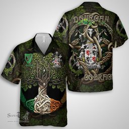 ScotsTee Shop Irish Donegan or O Donagan Coat of Arms Irish Shirt Family Crest Irish Is My Root Short Sleeve Shirt