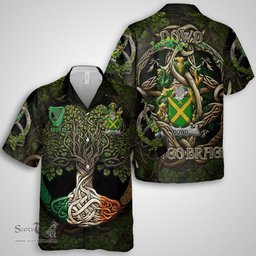 ScotsTee Shop Irish Dowd or O Dowd Coat of Arms Irish Shirt Family Crest Irish Is My Root Short Sleeve Shirt
