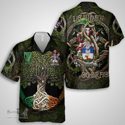 ScotsTee Shop Irish Lenihan or O Lenaghan Coat of Arms Irish Shirt Family Crest Irish Is My Root Short Sleeve Shirt