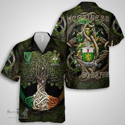 ScotsTee Shop Irish McGuiness or McGenis Coat of Arms Irish Shirt Family Crest Irish Is My Root Short Sleeve Shirt