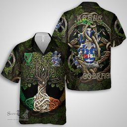 ScotsTee Shop Irish Keane or O Cahan Coat of Arms Irish Shirt Family Crest Irish Is My Root Short Sleeve Shirt