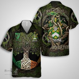 ScotsTee Shop Irish Kildahl Coat of Arms Irish Shirt Family Crest Irish Is My Root Short Sleeve Shirt