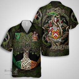 ScotsTee Shop Irish Malpas Coat of Arms Irish Shirt Family Crest Irish Is My Root Short Sleeve Shirt