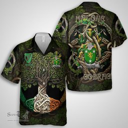 ScotsTee Shop Irish Malone or O Malone Coat of Arms Irish Shirt Family Crest Irish Is My Root Short Sleeve Shirt