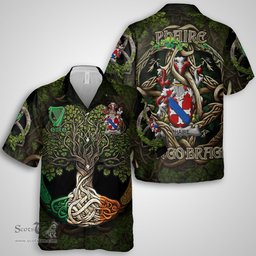 ScotsTee Shop Irish Phaire Coat of Arms Irish Shirt Family Crest Irish Is My Root Short Sleeve Shirt