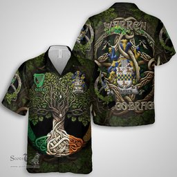ScotsTee Shop Irish Warren Coat of Arms Irish Shirt Family Crest Irish Is My Root Short Sleeve Shirt