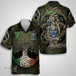 ScotsTee Shop Irish Ryder Coat of Arms Irish Shirt Family Crest Irish Is My Root Short Sleeve Shirt