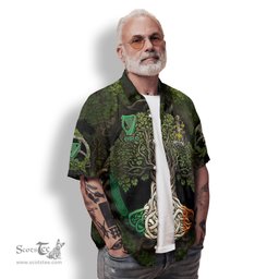 ScotsTee Shop Irish Warner Coat of Arms Irish Shirt Family Crest Irish Is My Root Short Sleeve Shirt