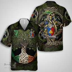ScotsTee Shop Irish Winch Coat of Arms Irish Shirt Family Crest Irish Is My Root Short Sleeve Shirt