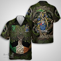 ScotsTee Shop Irish Tipping Coat of Arms Irish Shirt Family Crest Irish Is My Root Short Sleeve Shirt