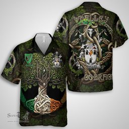 ScotsTee Shop Irish Whalley Coat of Arms Irish Shirt Family Crest Irish Is My Root Short Sleeve Shirt