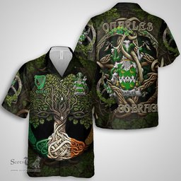 ScotsTee Shop Irish Quarles Coat of Arms Irish Shirt Family Crest Irish Is My Root Short Sleeve Shirt